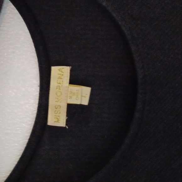 Leatherette Gold Panel Slit Front Maxi Black Dress Miss Morena Large - Picture 5 of 10